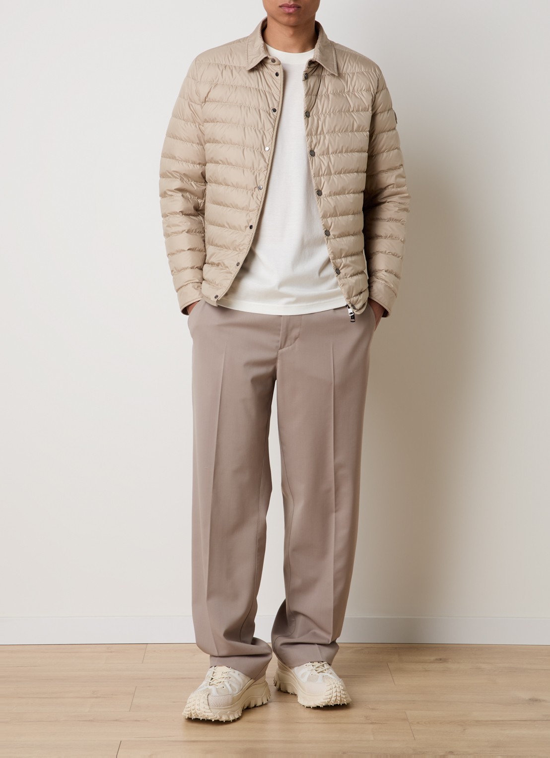 Moncler Bourdon gewatteerd jack met donsvulling - voorkant 5 beige