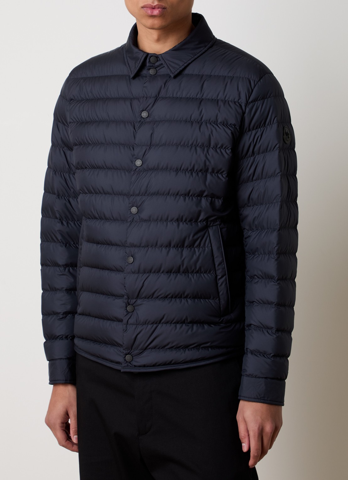 Moncler Bourdon gewatteerd jack met donsvulling - detail 4 donkerblauw