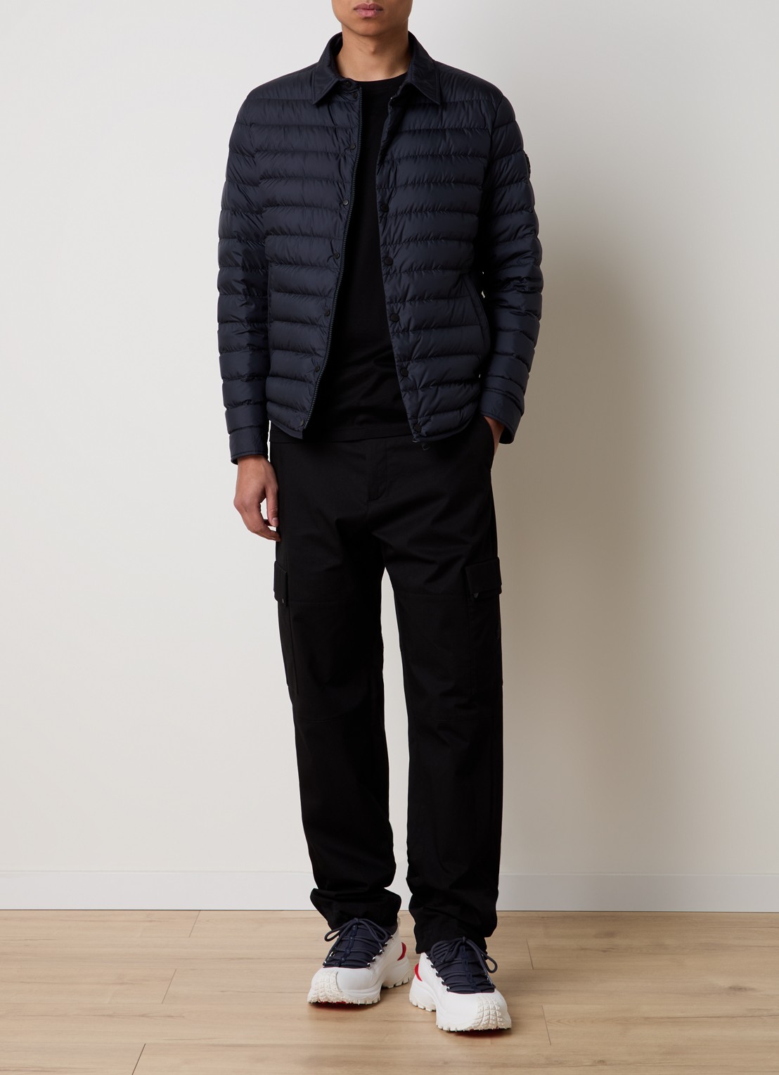 Moncler Bourdon gewatteerd jack met donsvulling - voorkant 2 donkerblauw