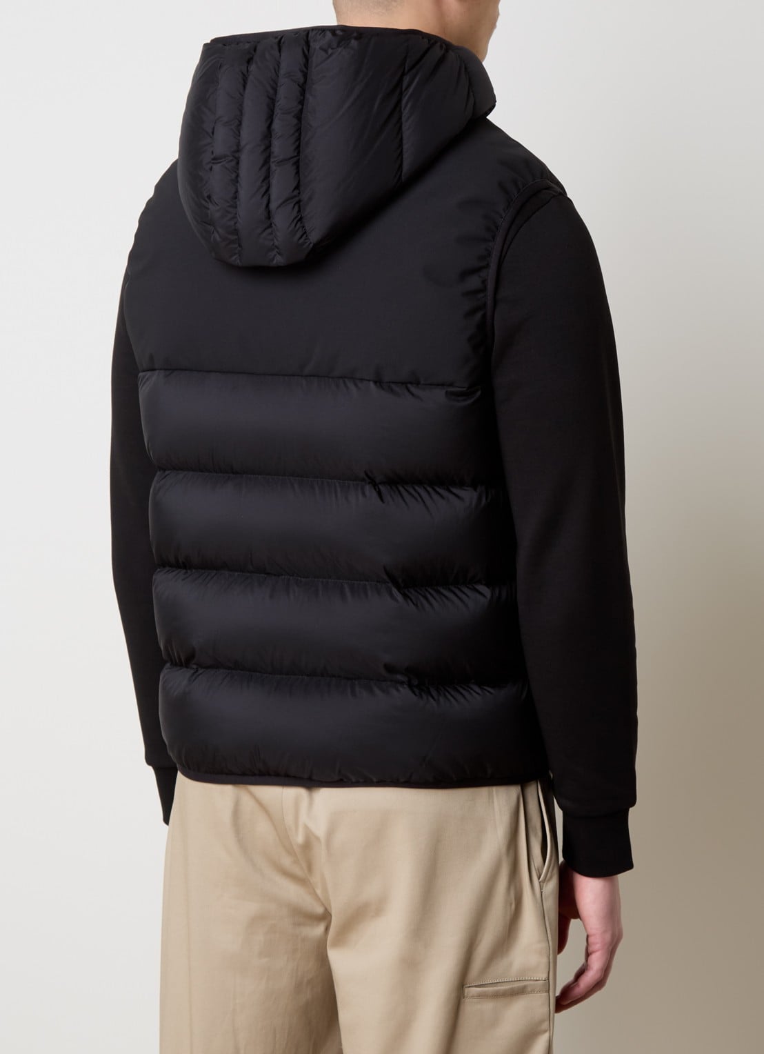 Moncler Bresse gewatteerde bodywarmer met donsvulling en capuchon - achterkant 4 zwart