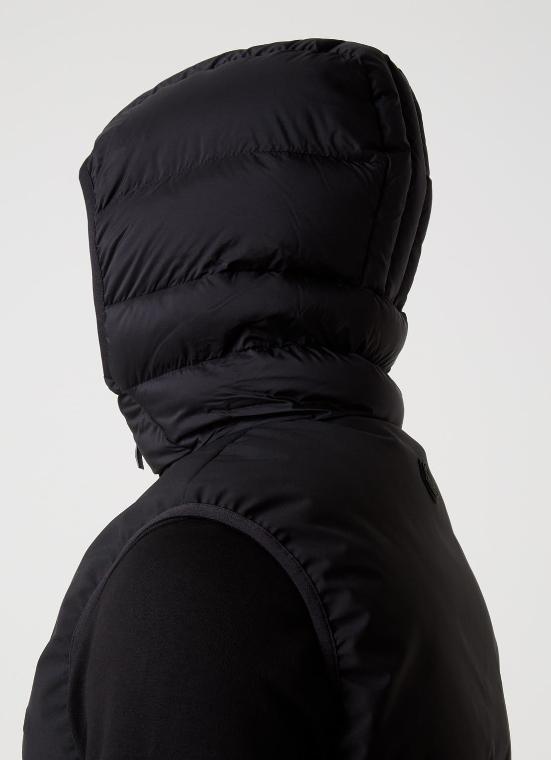 Moncler Bresse gewatteerde bodywarmer met donsvulling en capuchon - detail 2 zwart