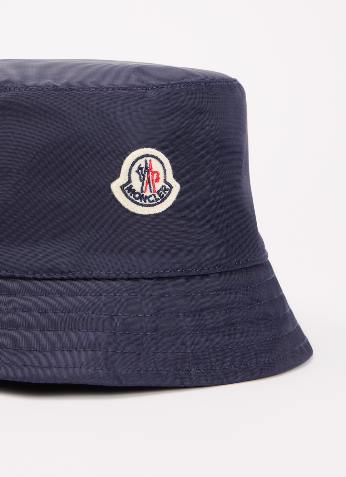 Moncler Bucket hoed met logo - detail donkerblauw