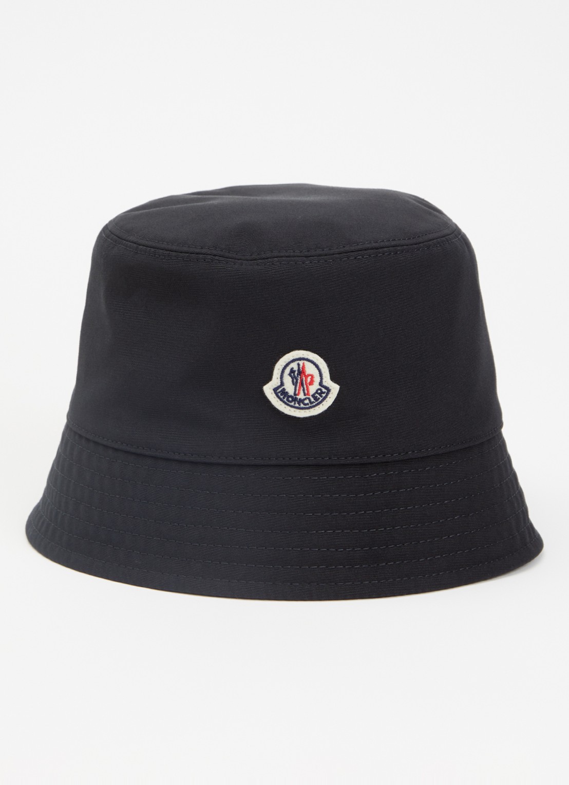 Moncler Bucket hoed met logoborduring - voorkant 2 zwart