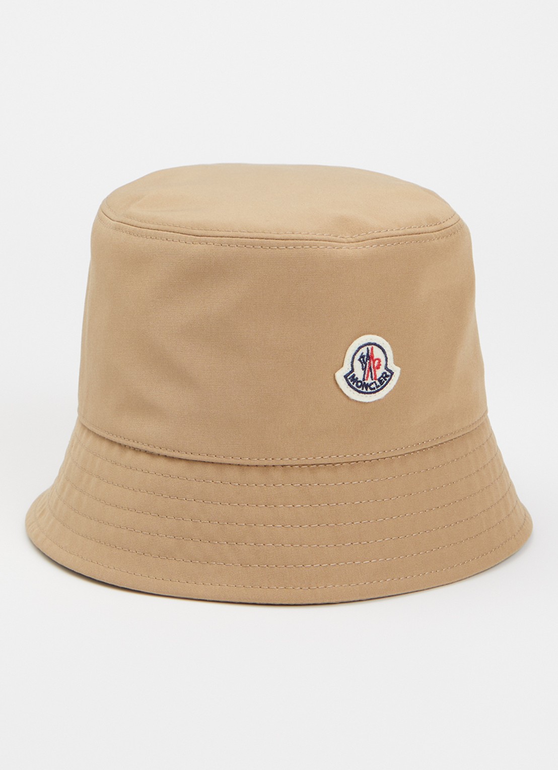 Moncler Bucket hoed met logoborduring - voorkant 2 camel