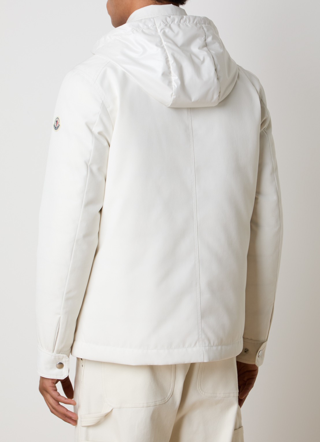 Moncler Buffaure gewatteerd jack met afneembare capuchon - achterkant 6 gebroken wit
