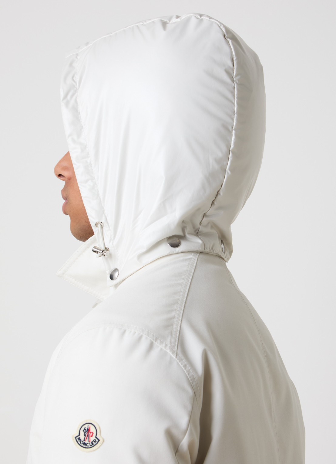 Moncler Buffaure gewatteerd jack met afneembare capuchon - detail 2 gebroken wit