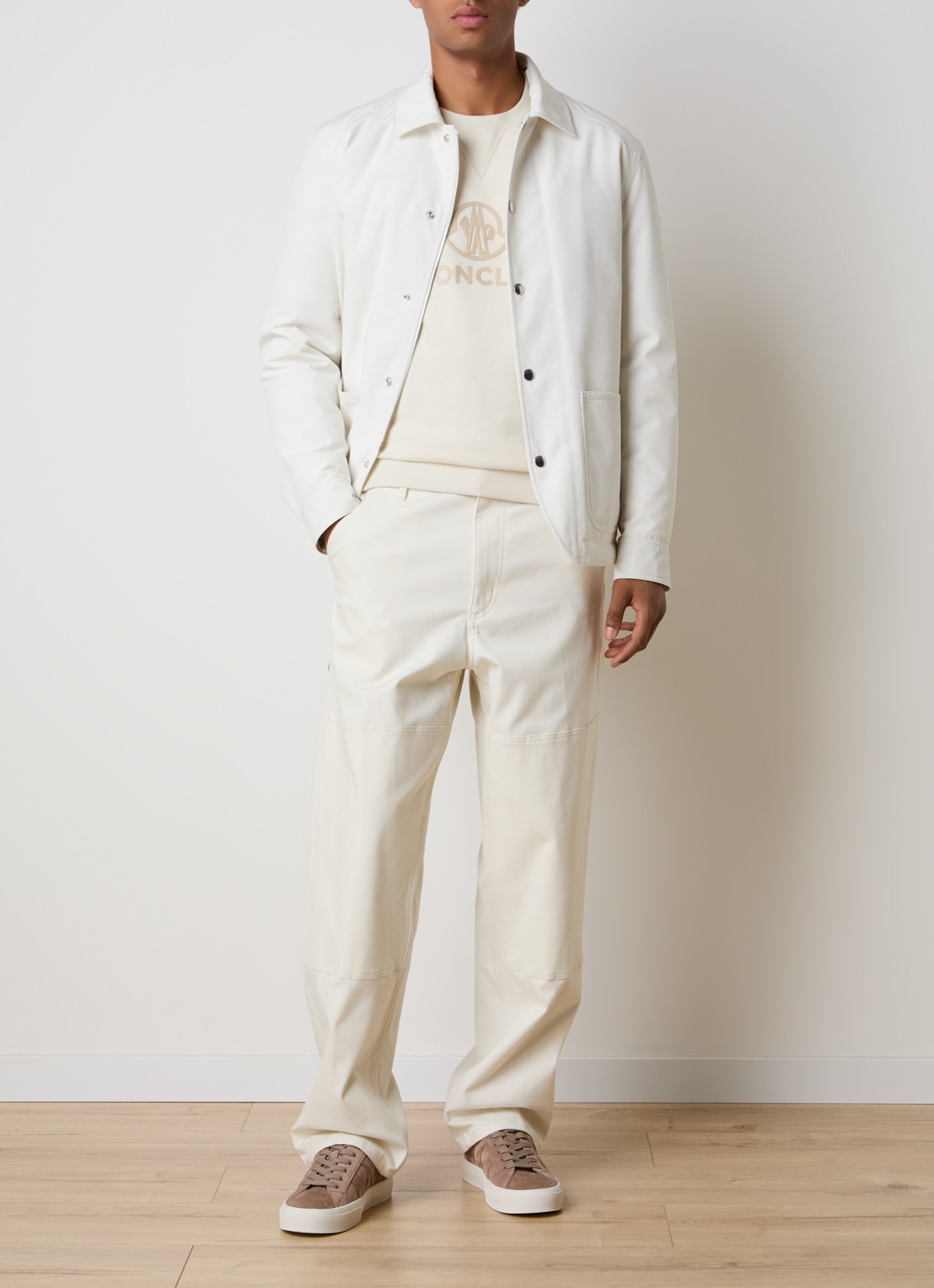 Moncler Buffaure gewatteerd jack met afneembare capuchon - voorkant 5 gebroken wit