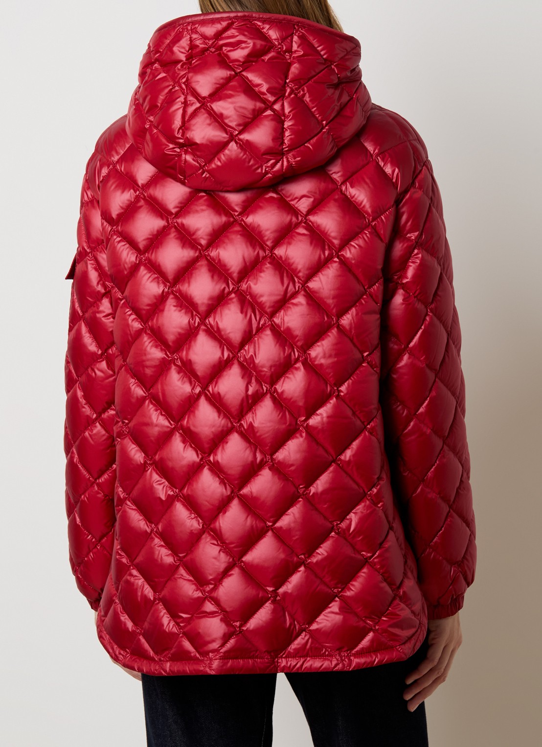 Moncler Camicia gewatteerde jas met donsvulling en quilt patroon - achterkant 6 kersenrood