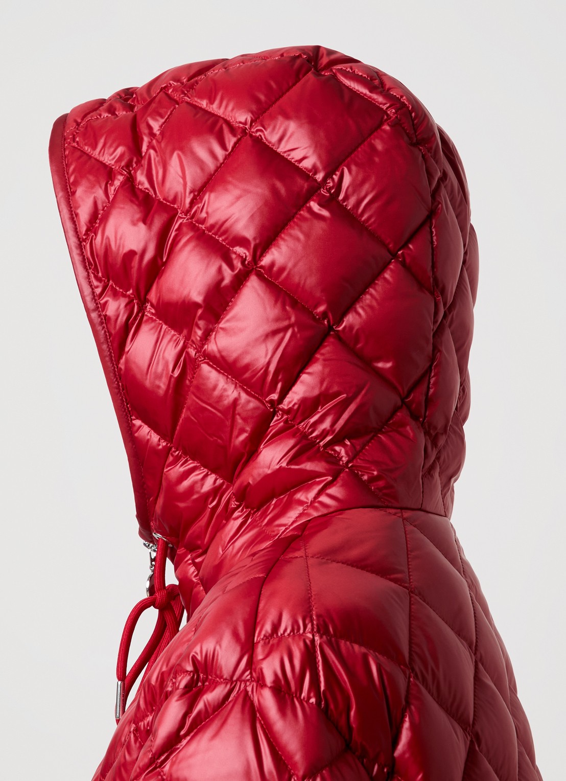 Moncler Camicia gewatteerde jas met donsvulling en quilt patroon - detail 3 kersenrood