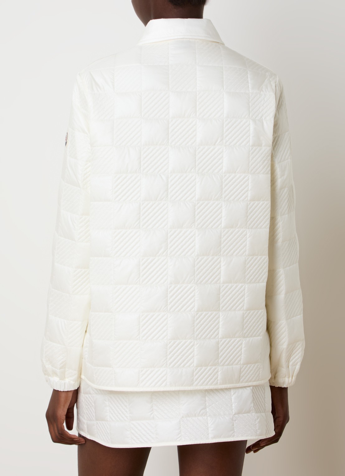 Moncler Camicia jack met ruitdessin - achterkant beige