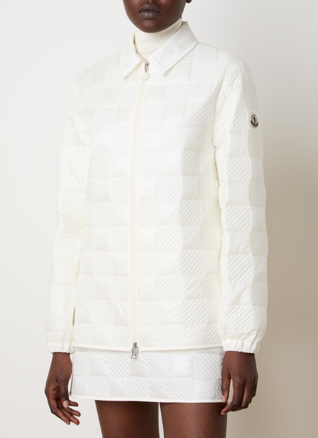 Moncler Camicia jack met ruitdessin - detail 4 beige