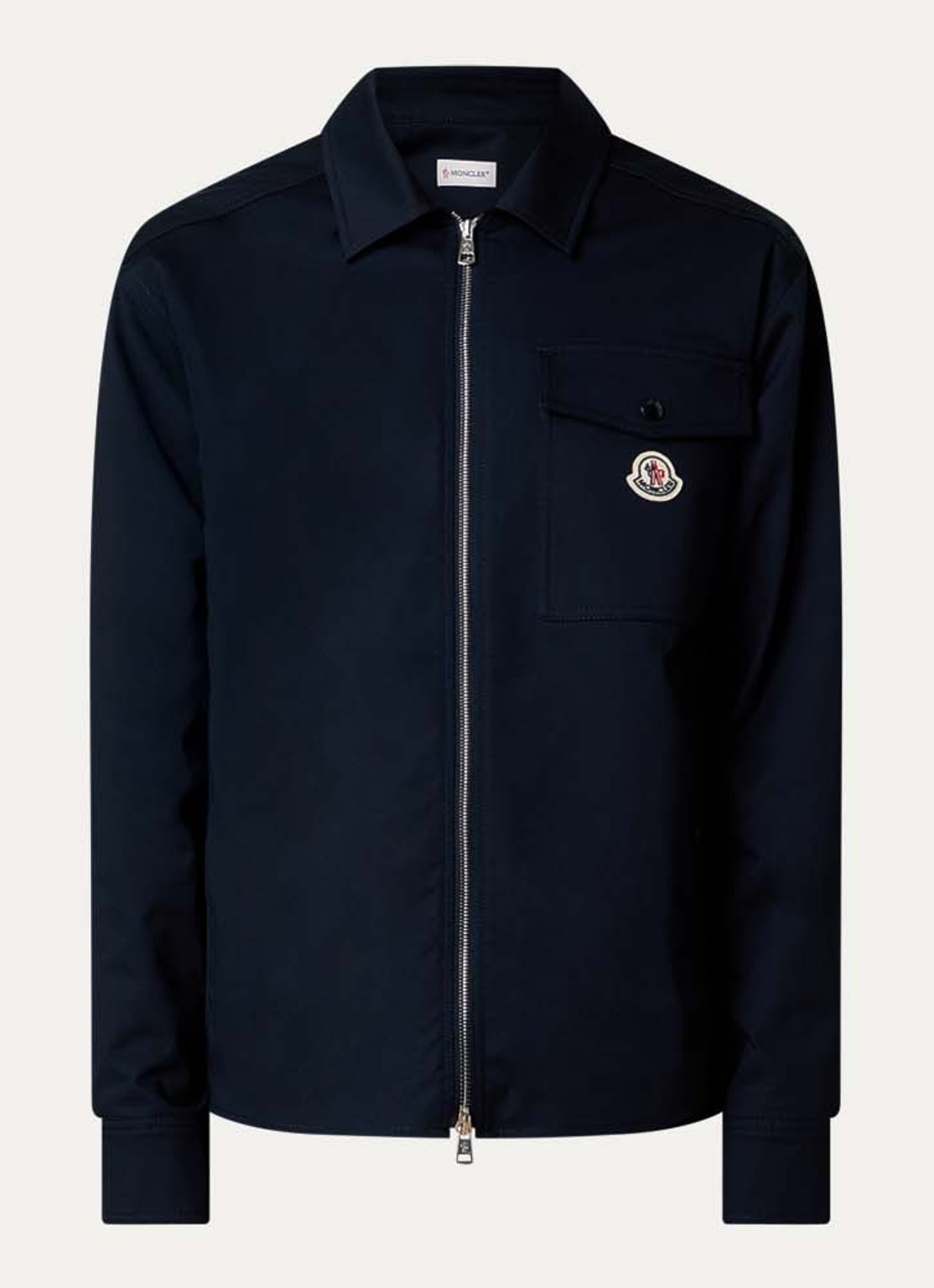 Moncler Camicia overshirt met borstzak - voorkant donkerblauw