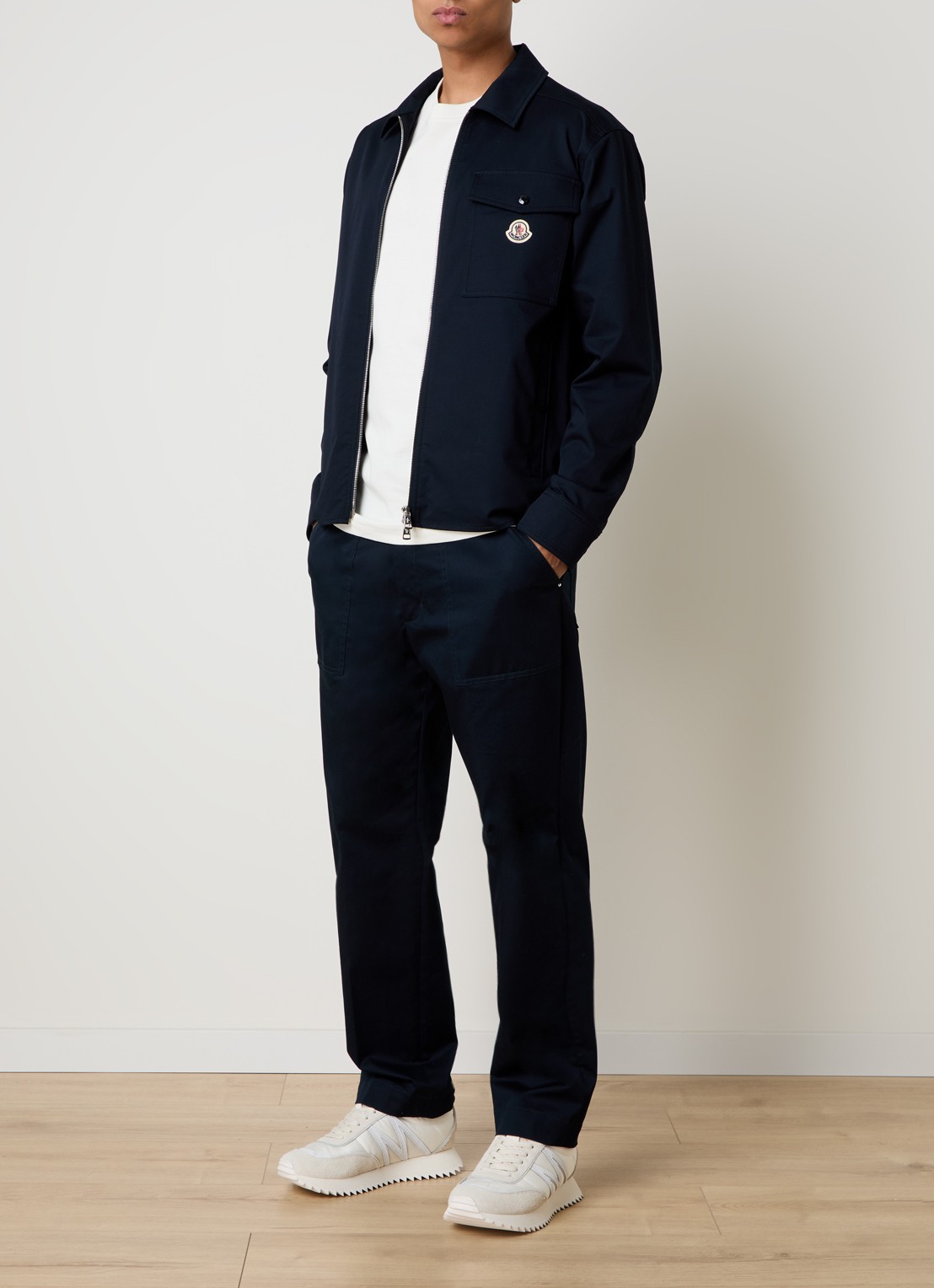 Moncler Camicia overshirt met borstzak - voorkant 2 donkerblauw