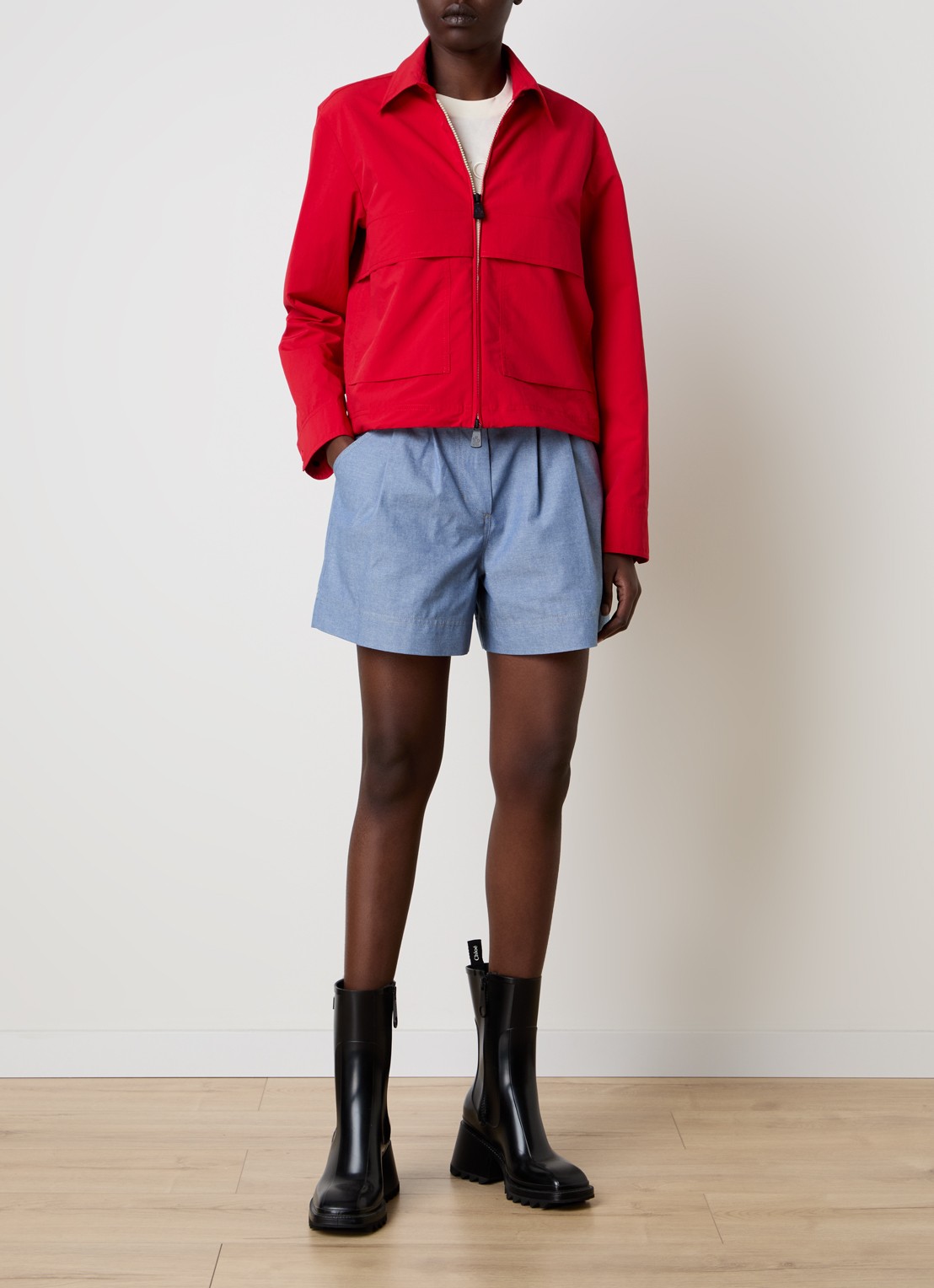 Moncler Camicia overshirt met steekzakken  - voorkant 2 rood