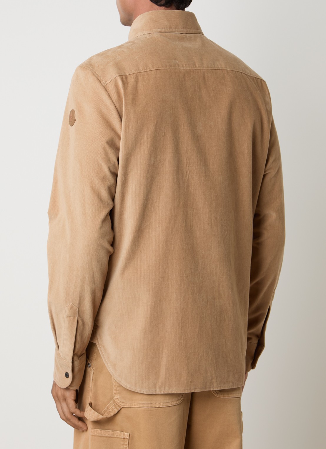 Moncler Camicia regular fit overhemd van corduroy met borstzak - achterkant 3 zand