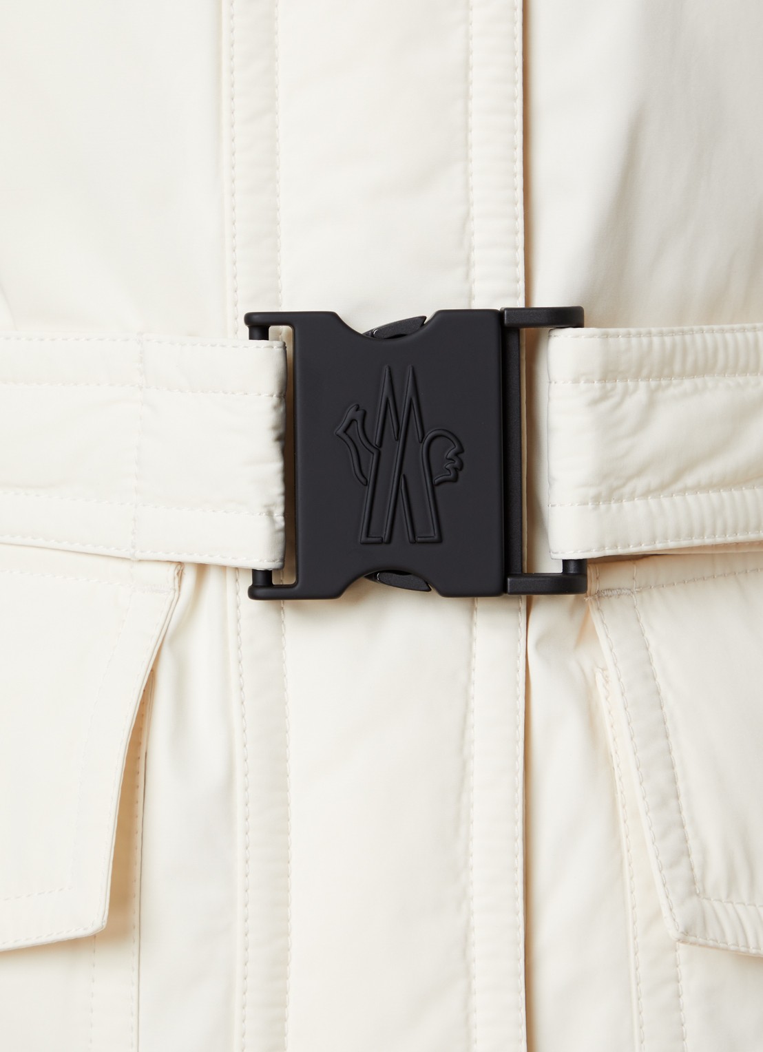 Moncler Caramany ski-jas met logo en opstaande kraag - detail 2 naturel