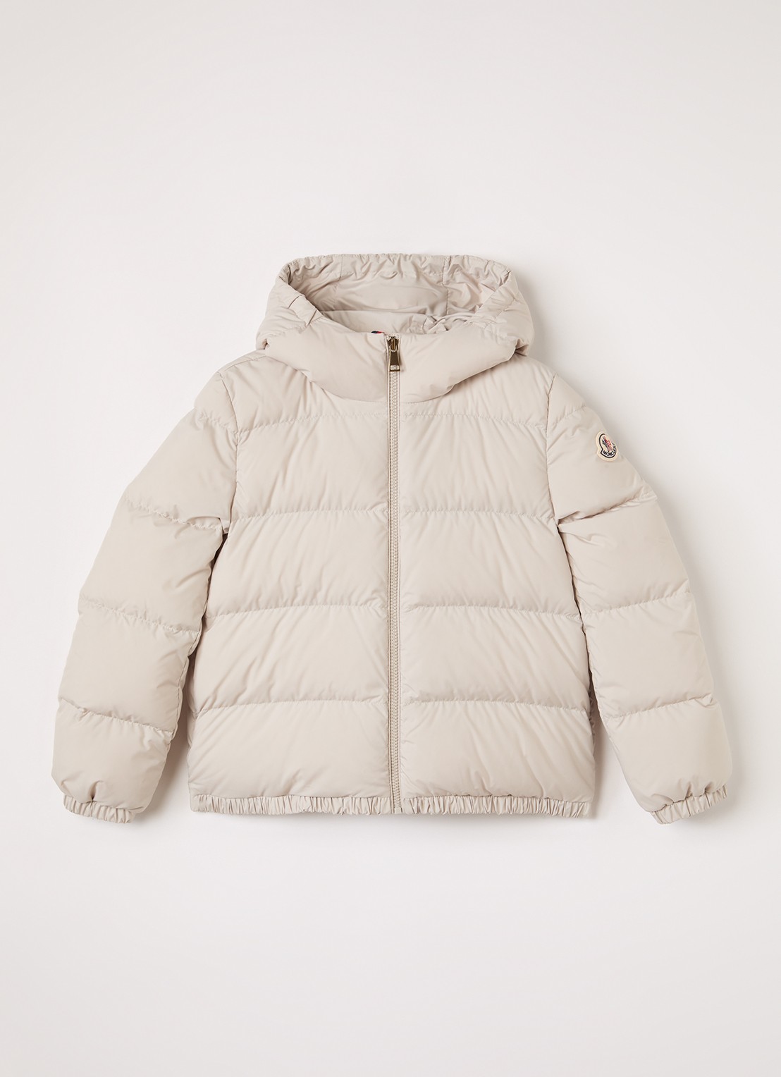 Moncler Cascar puffer jack met donsvulling - voorkant beige