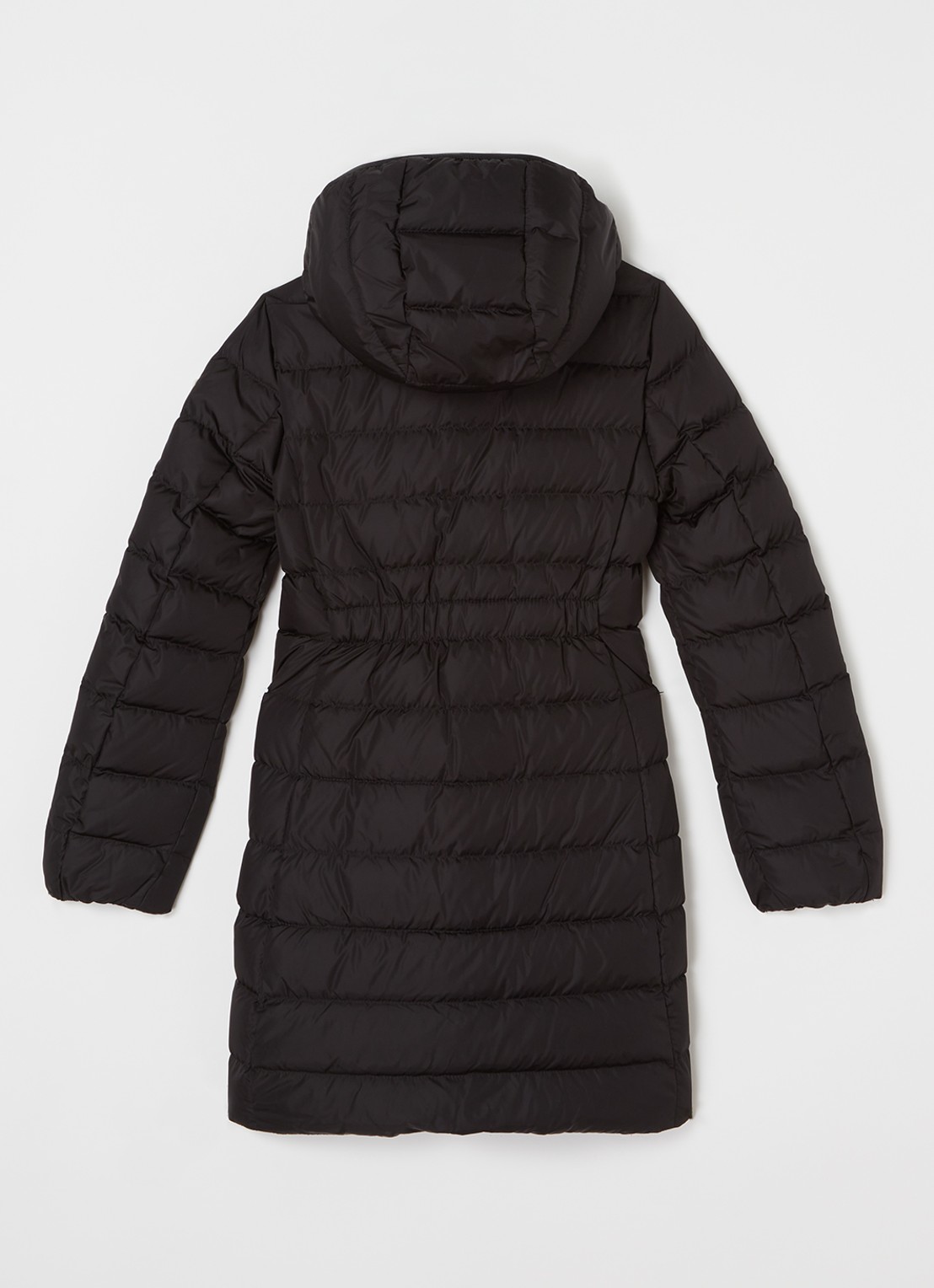Moncler Charpal gewatteerde jas met donsvulling en afneembare capuchon - achterkant zwart