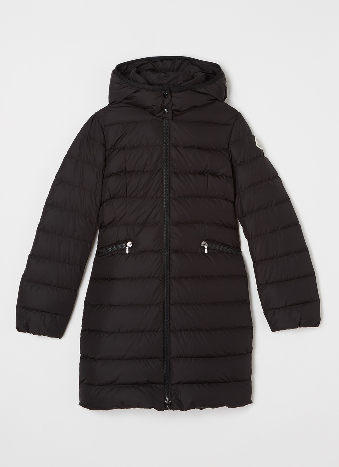 Moncler Charpal gewatteerde jas met donsvulling en afneembare capuchon - voorkant 2 zwart