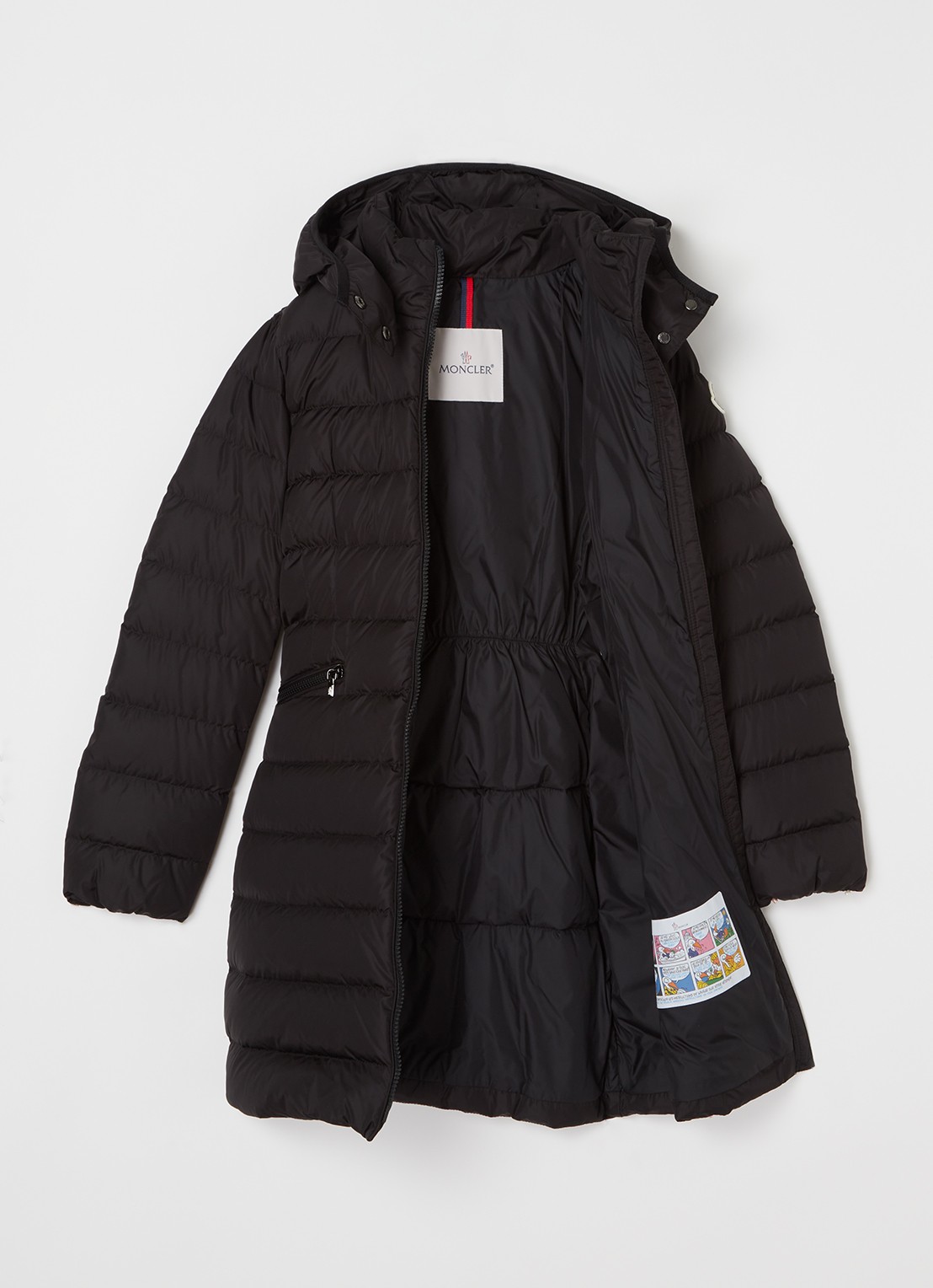 Moncler Charpal gewatteerde jas met donsvulling en afneembare capuchon - voorkant 3 zwart