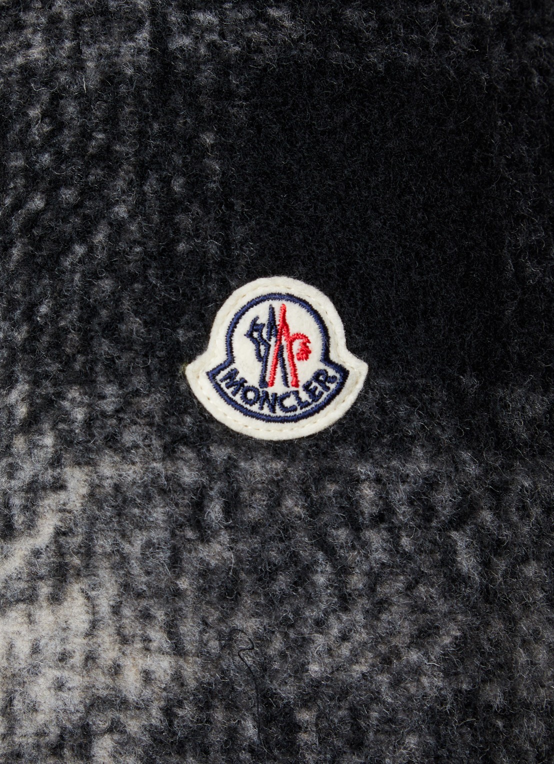 Moncler Checked overshirt in wolblend met borstzak - detail 6 zwart