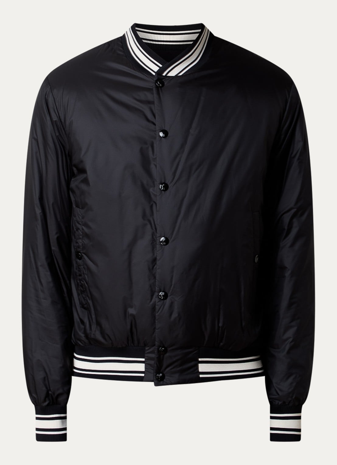 Moncler Chevrerie gewatteerd bomberjack met donsvulling - voorkant 5 zwart
