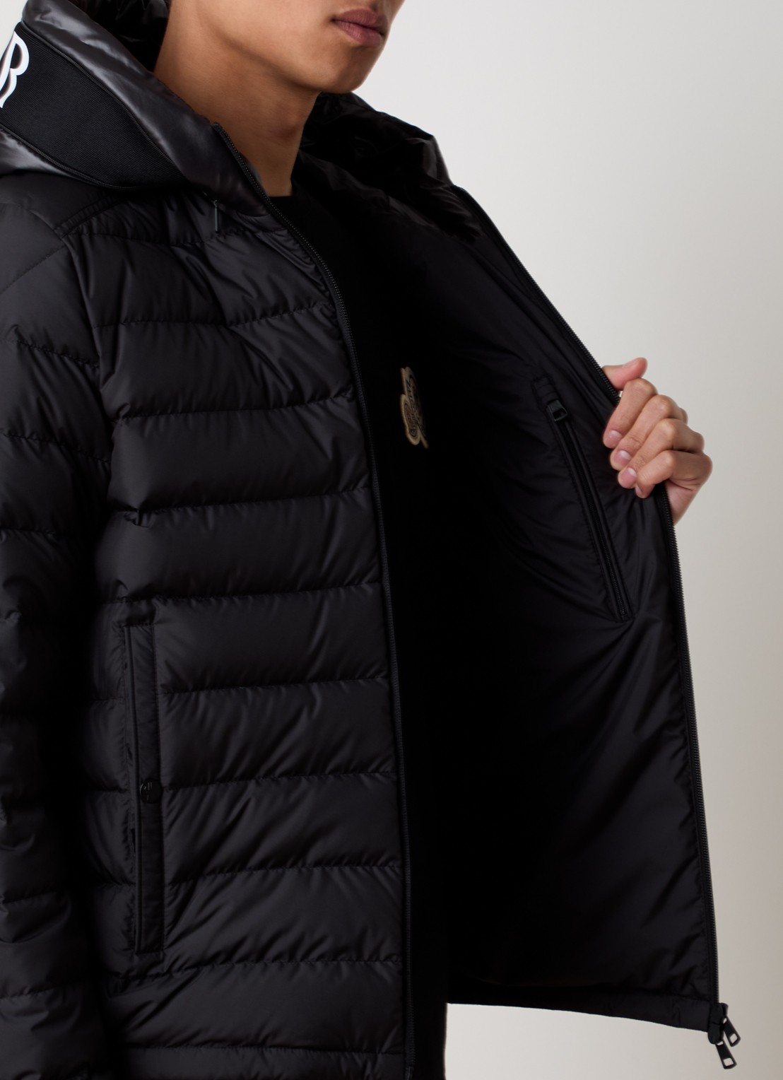 Moncler Chevrerie gewatteerd jack met donsvulling - detail 3 zwart