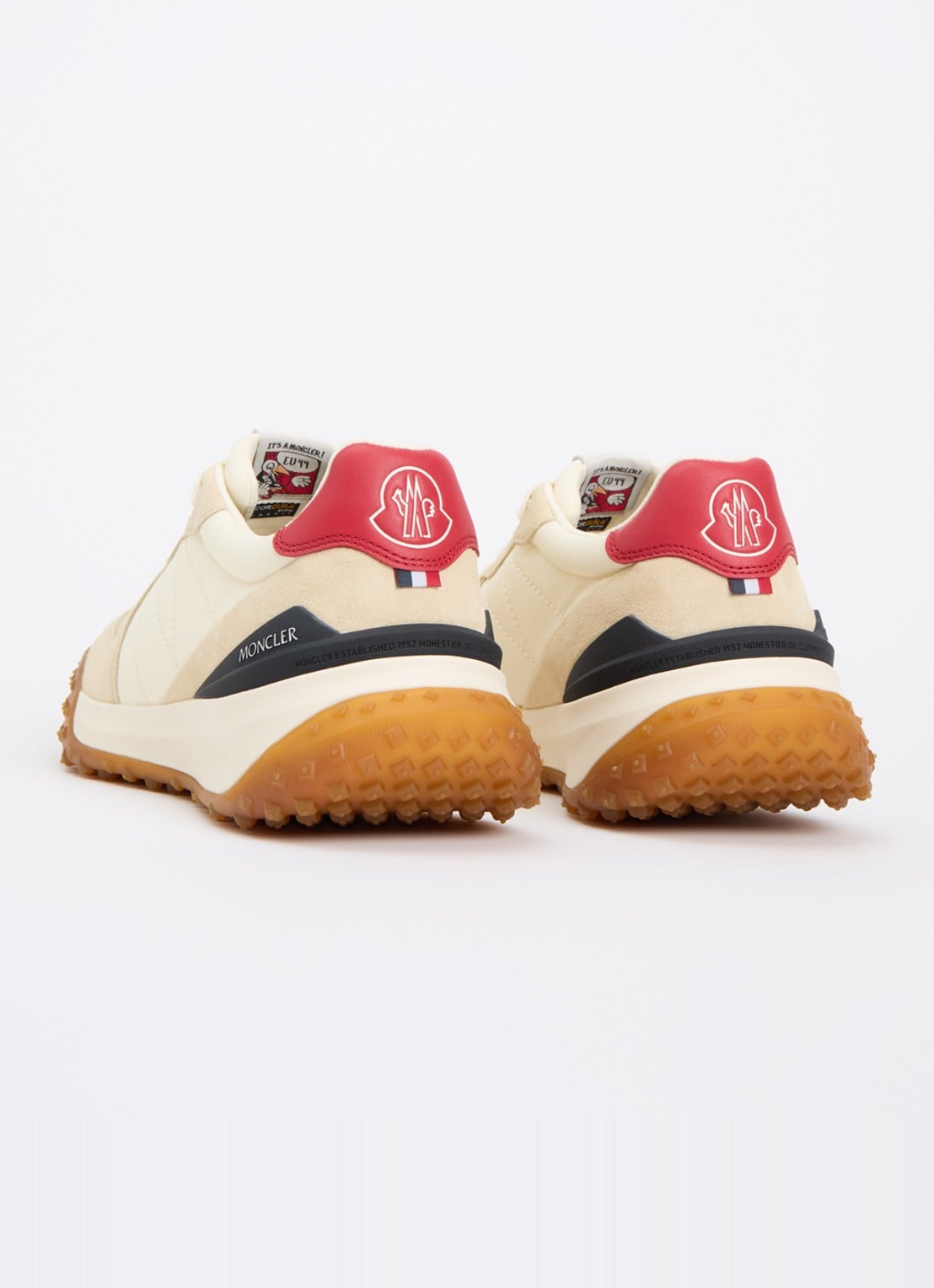 Moncler City Trek sneaker met suède detai;s - achterkant 2 beige