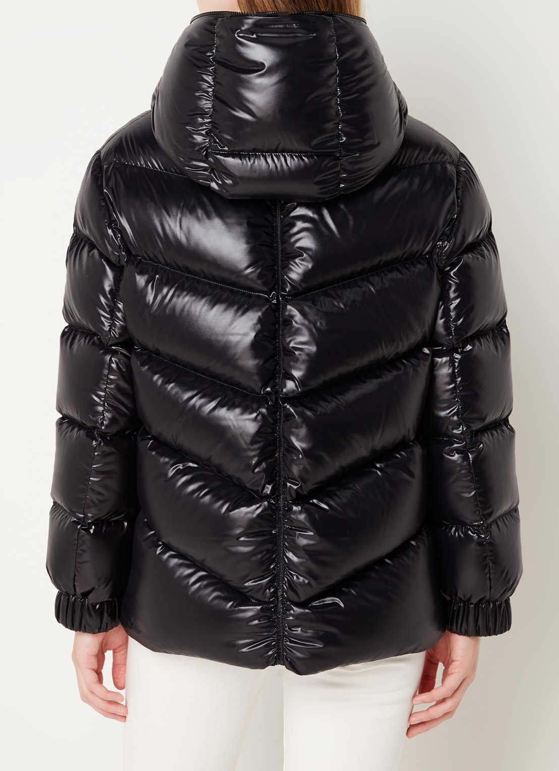 Moncler Clair puffer jack met donsvulling en steekzakken  - achterkant 6 zwart