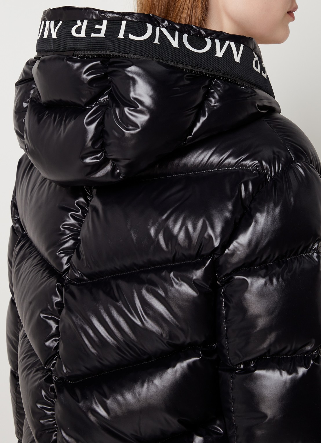 Moncler Clair puffer jack met donsvulling en steekzakken  - detail 3 zwart