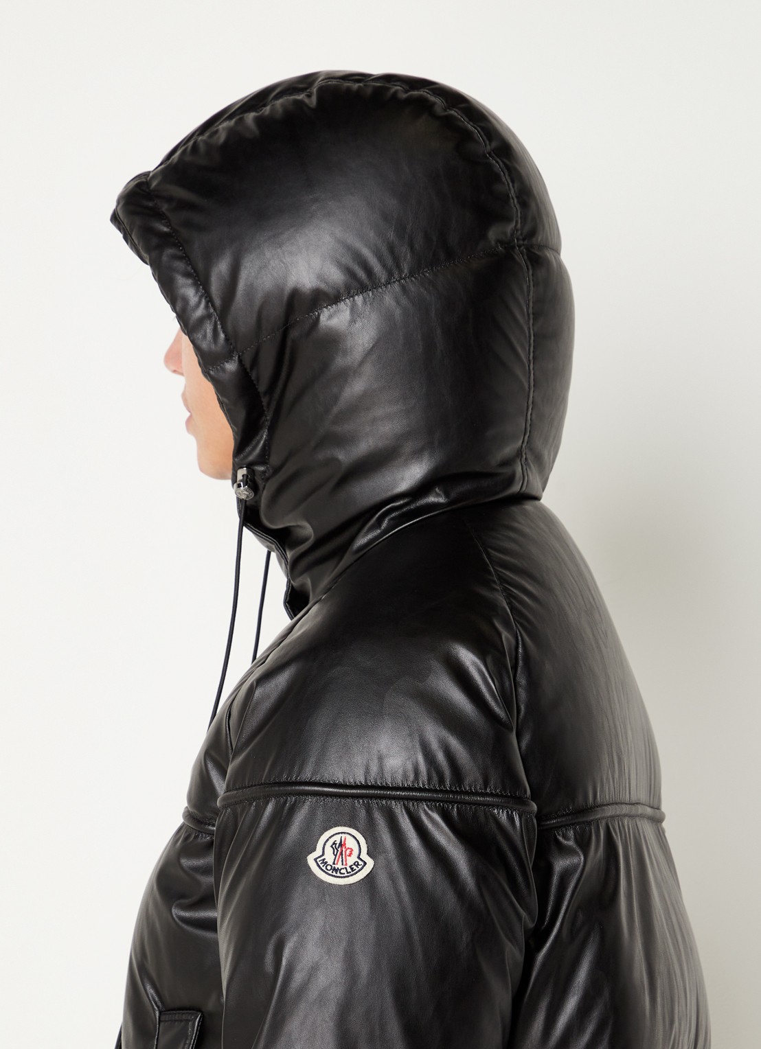 Moncler Clarabide puffer jack met donsvulling - detail 5 zwart