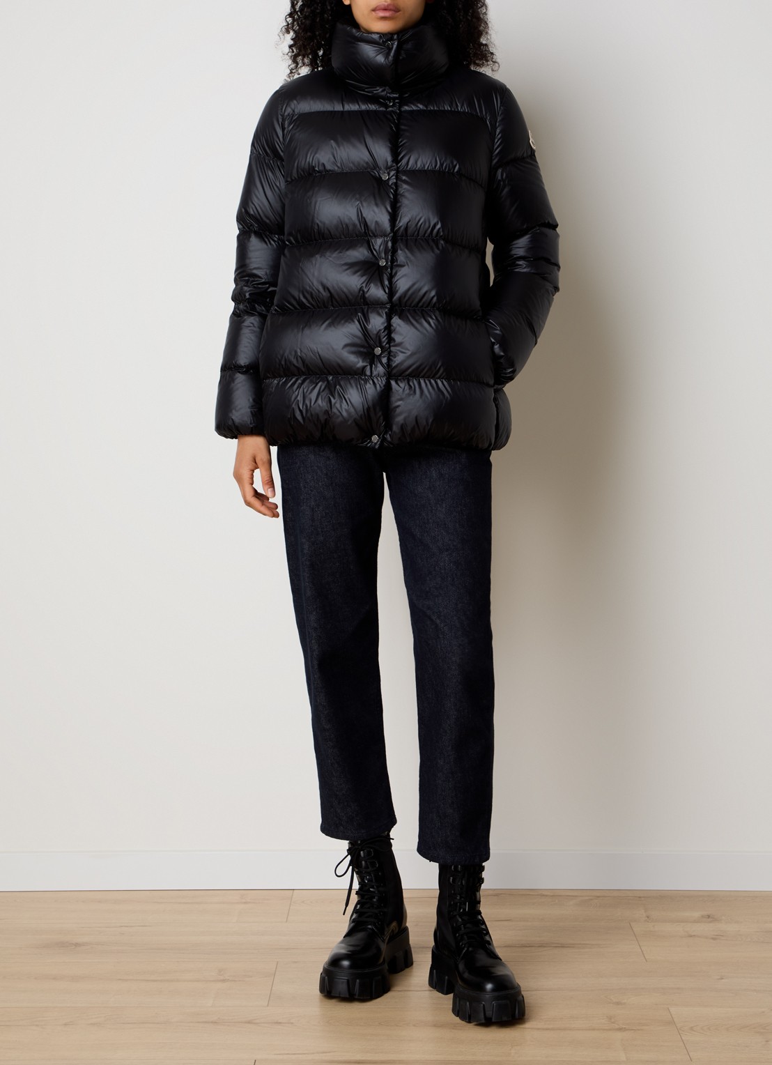 Moncler Cochevis gewatteerd jack met donsvulling en capuchon - voorkant 3 zwart