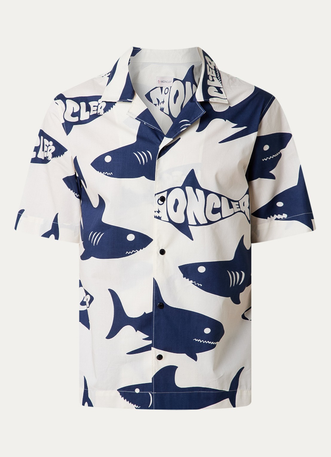 Moncler Comfort fit overhemd met print - voorkant 2 gebroken wit