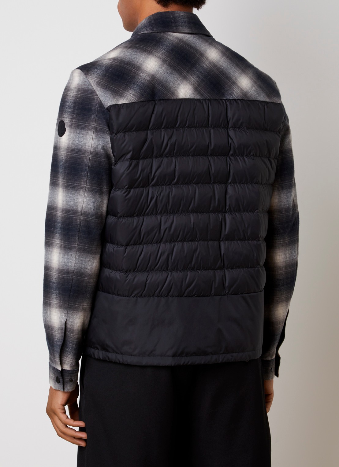 Moncler Cornisello gewatteerde jack met steekzakken en logo - achterkant antraciet