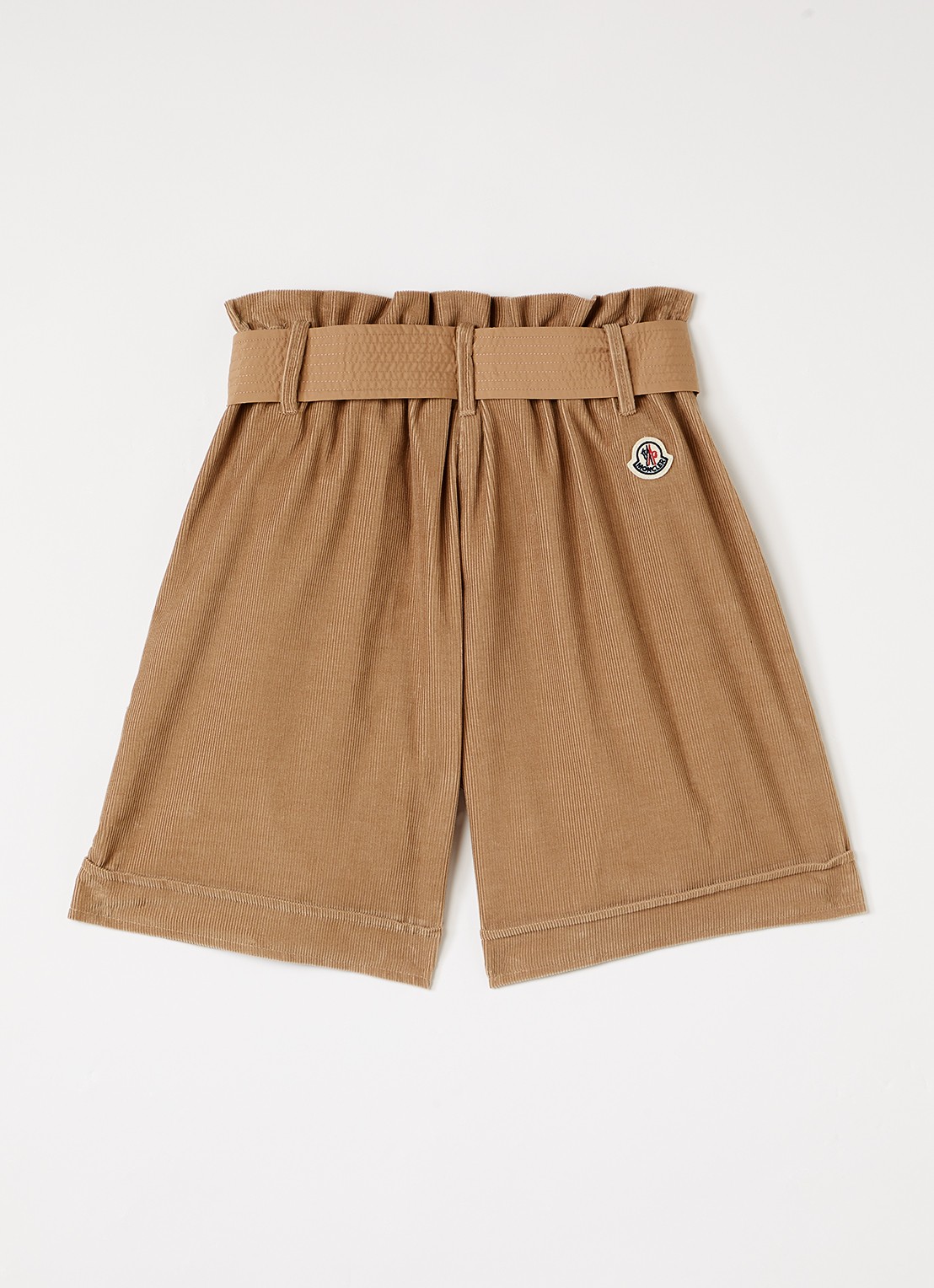 Moncler Culotte van corduroy met ceintuur - voorkant 3 cognac