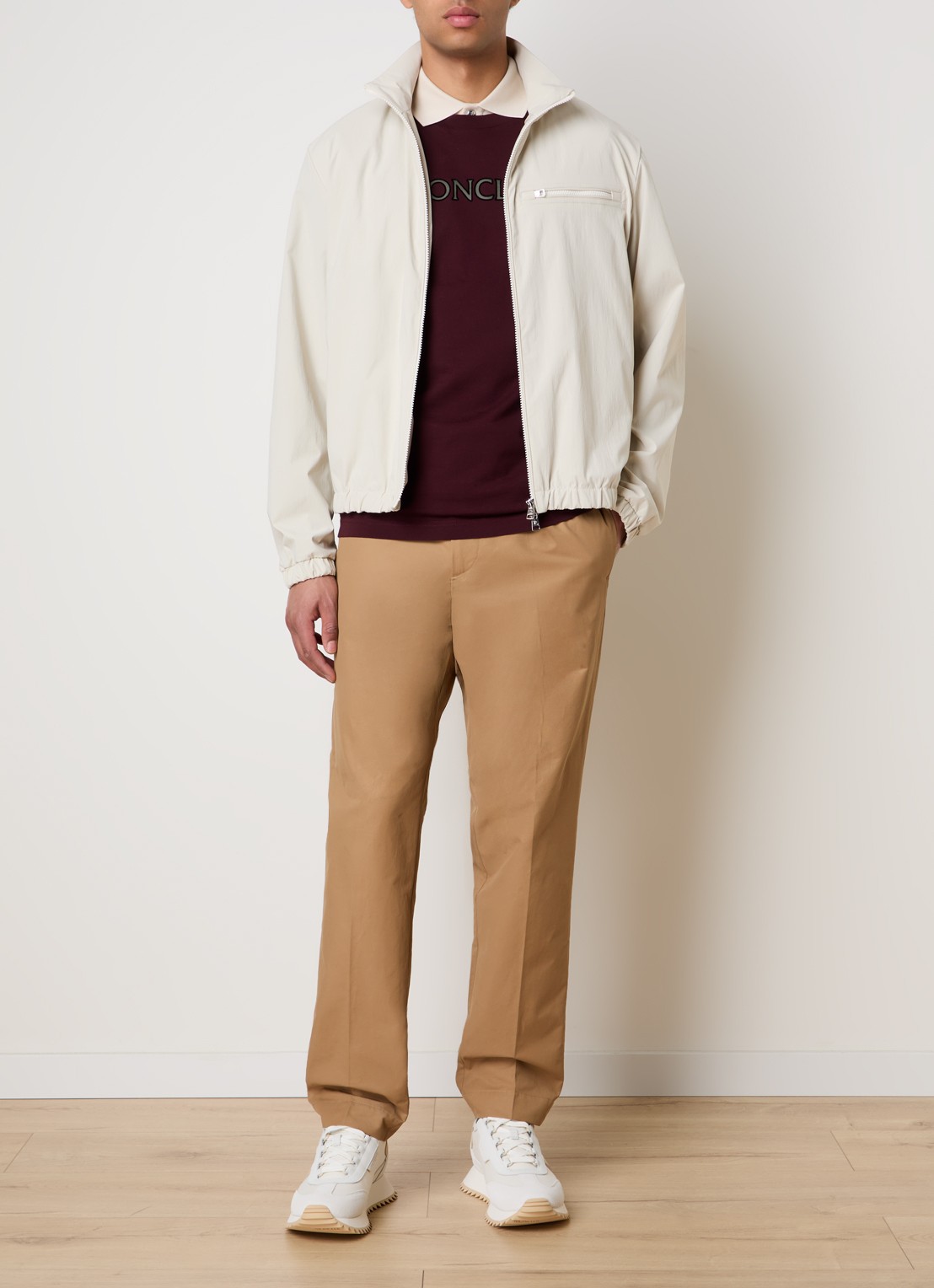 Moncler Danby bomberjack met steekzakken - voorkant 3 beige