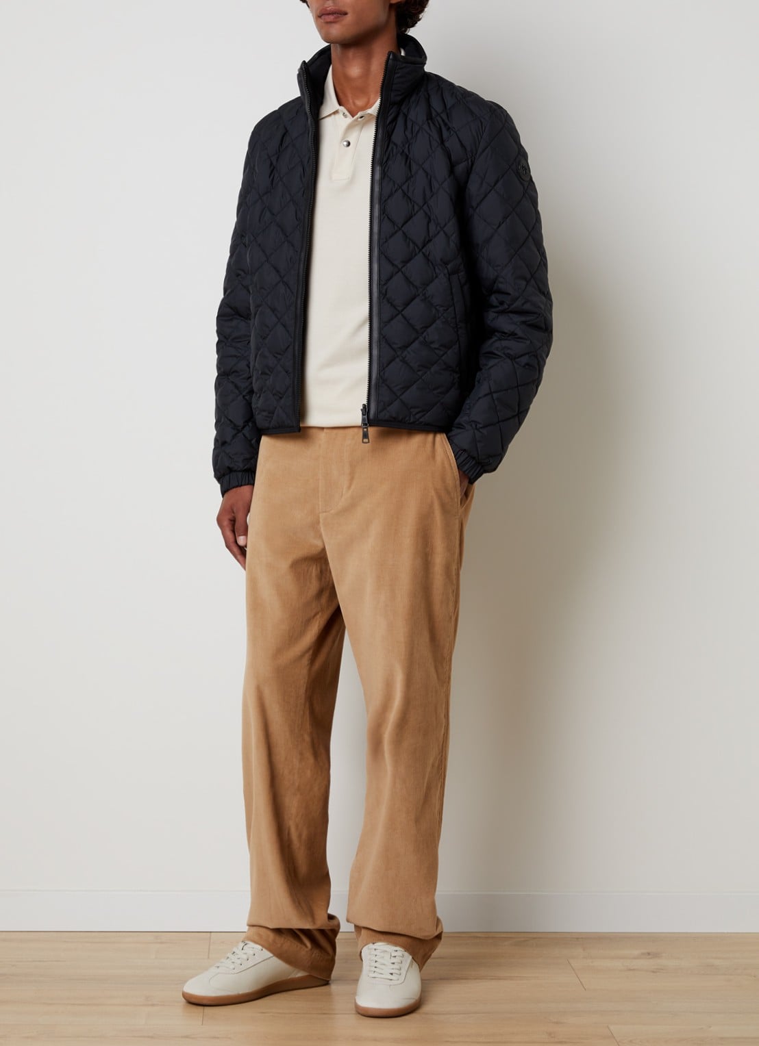 Moncler Delviane gewatteerd jack met donsvulling en quiltpatroon  - voorkant 7 zwart