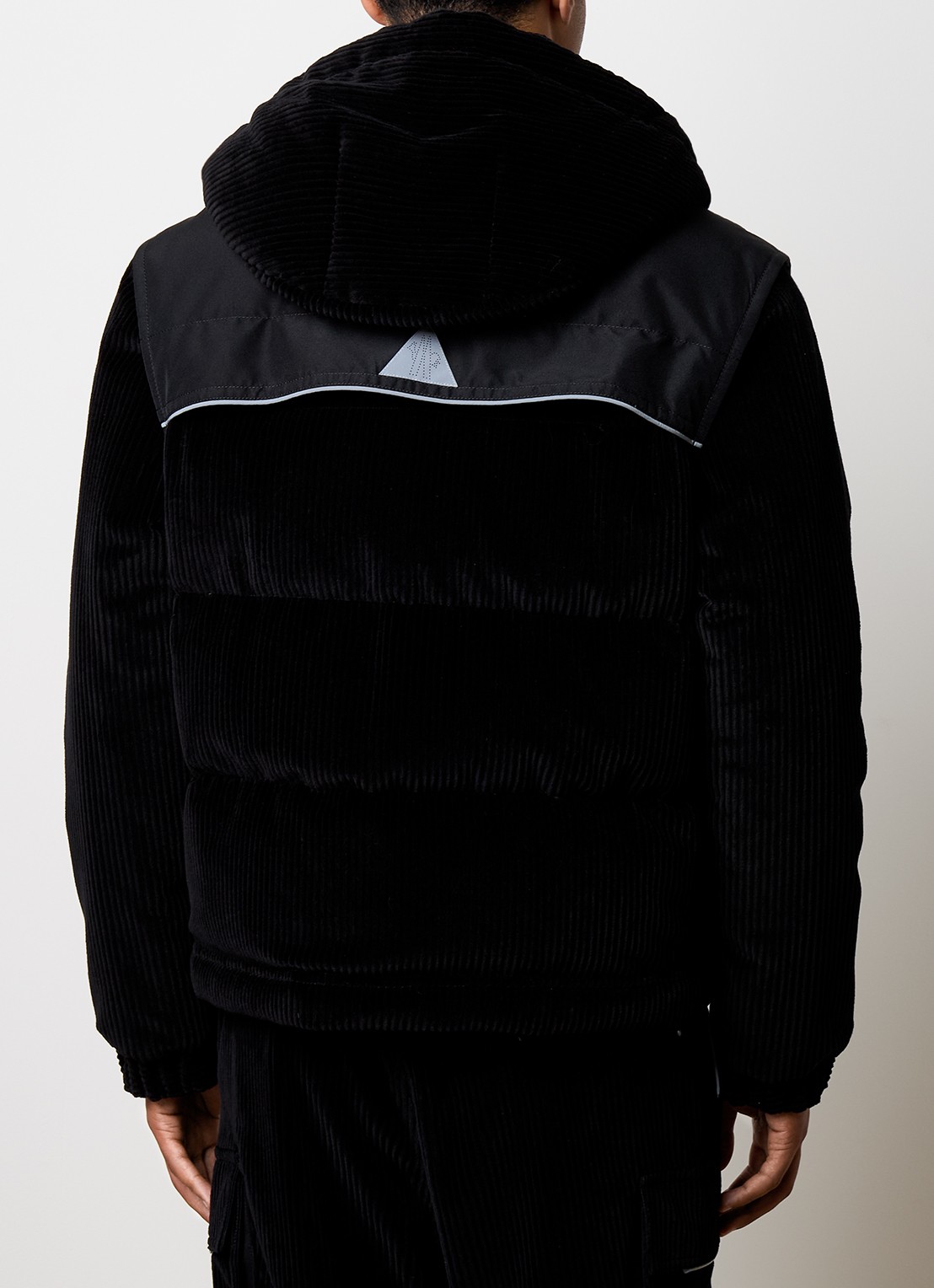 Moncler Desot puffer jack van corduroy met afneembare capuchon - achterkant 4 zwart