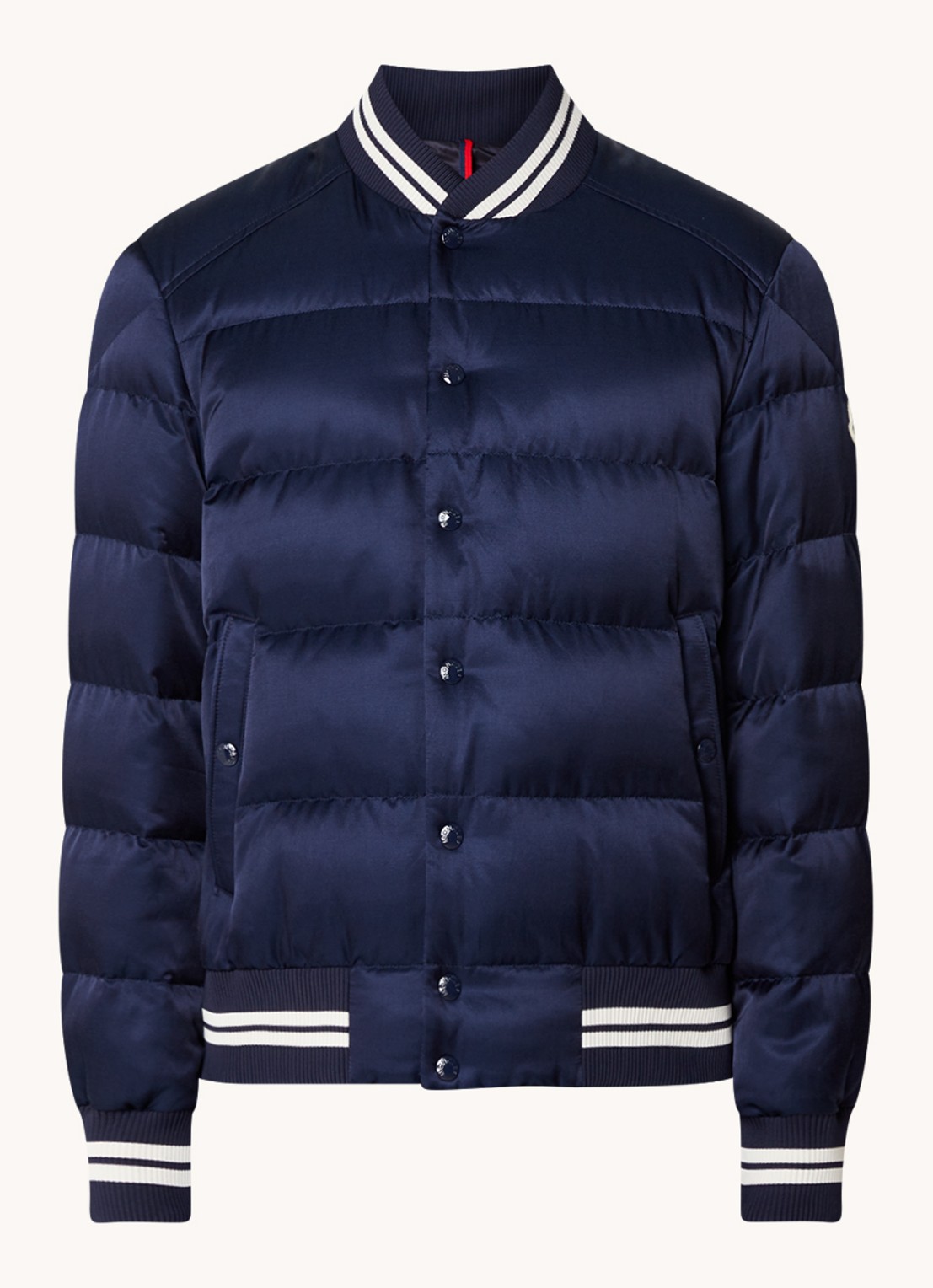 Moncler Dives gewatteerd bomberjack met logoprint - voorkant 5 blauw
