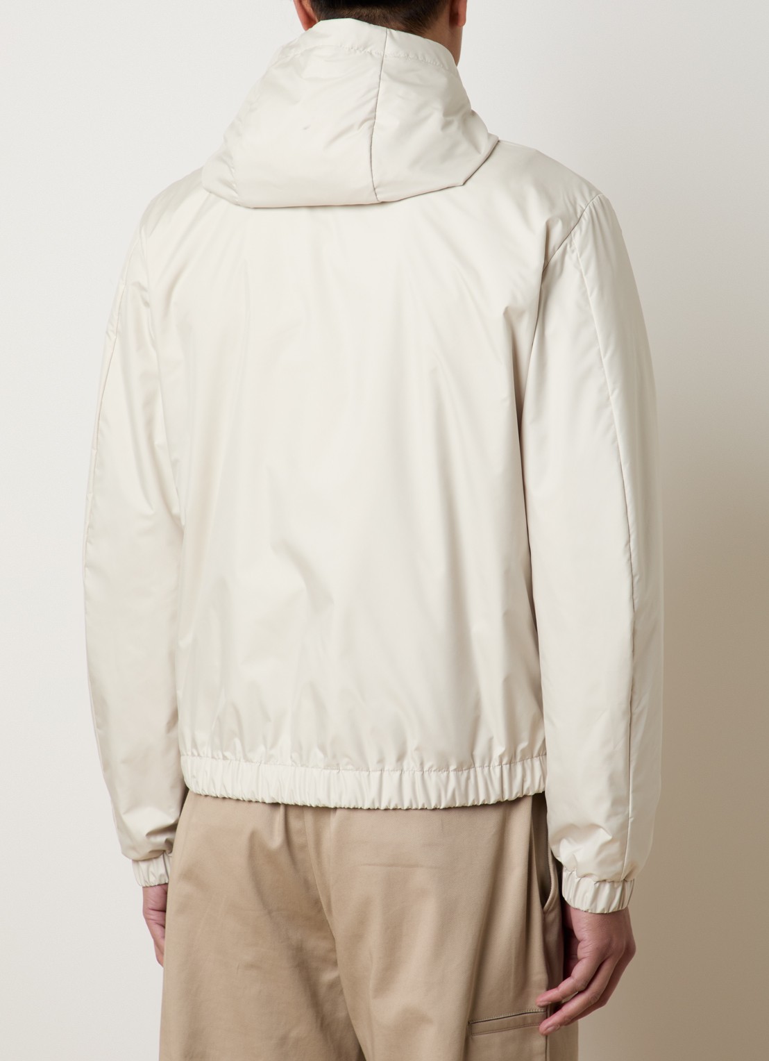 Moncler Domene windjack met capuchon - achterkant 3 gebroken wit