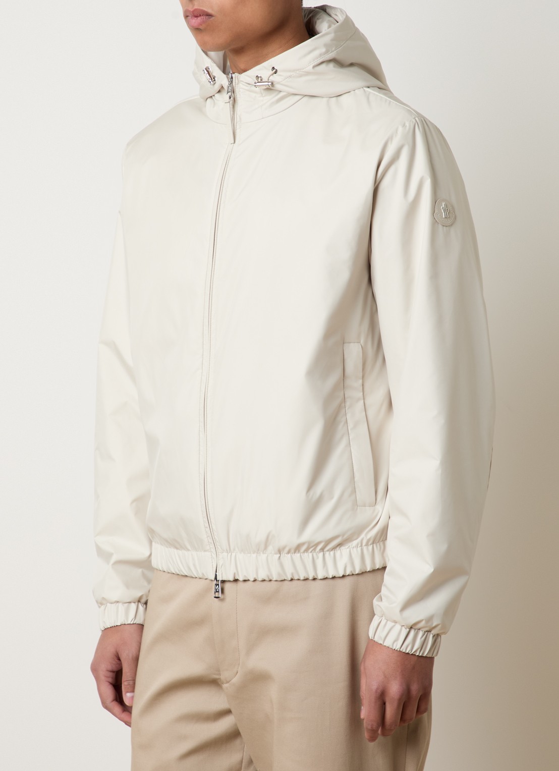 Moncler Domene windjack met capuchon - detail 4 gebroken wit