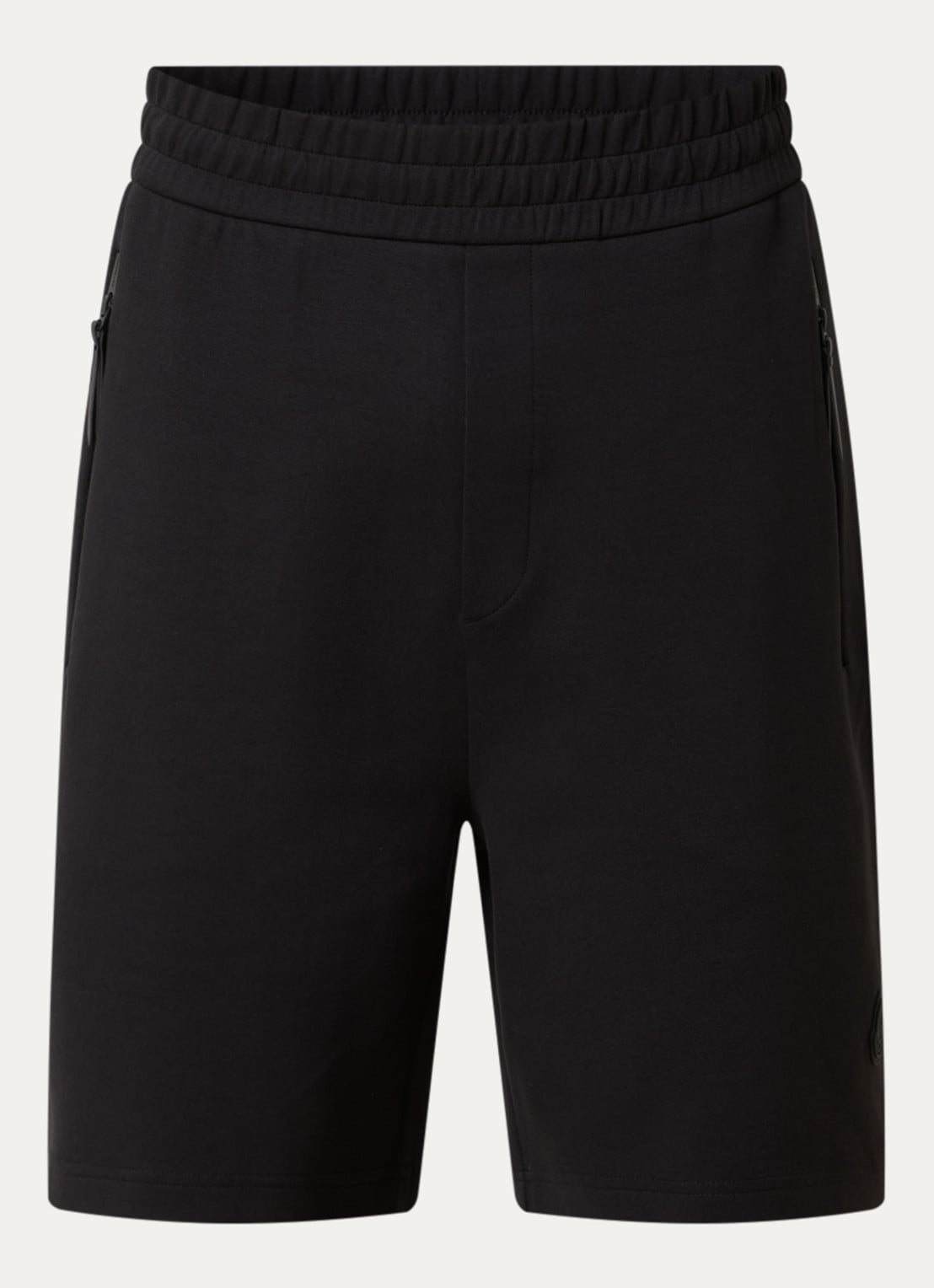 Moncler Double Face straight fit korte joggingbroek met ritszakken - voorkant 4 zwart