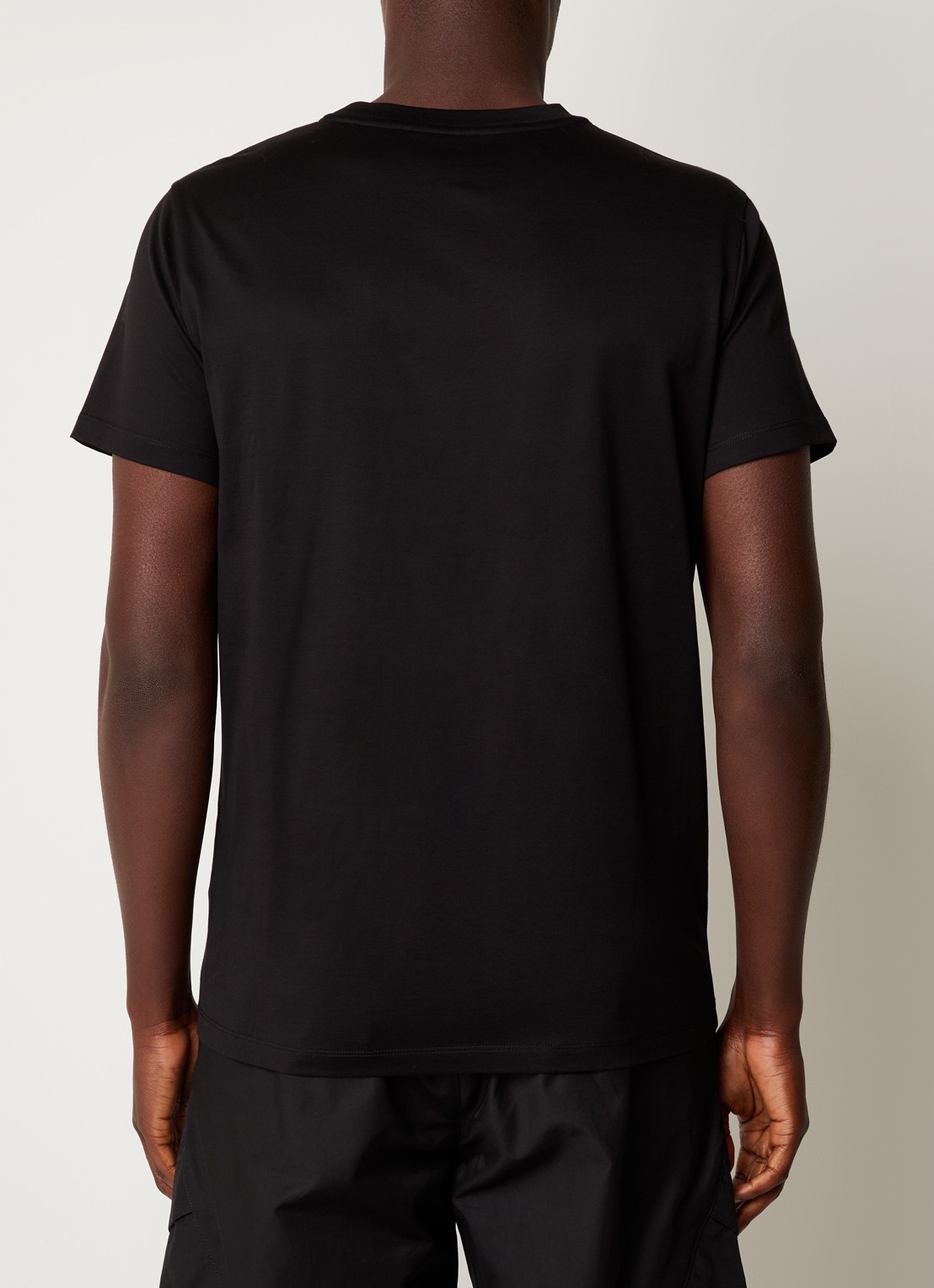 Moncler Double logo T-shirt van jersey  - achterkant zwart