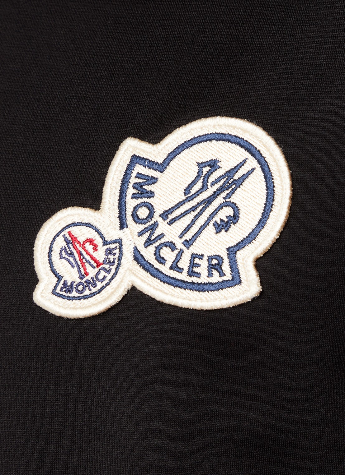 Moncler Double logo T-shirt van jersey  - detail 5 zwart