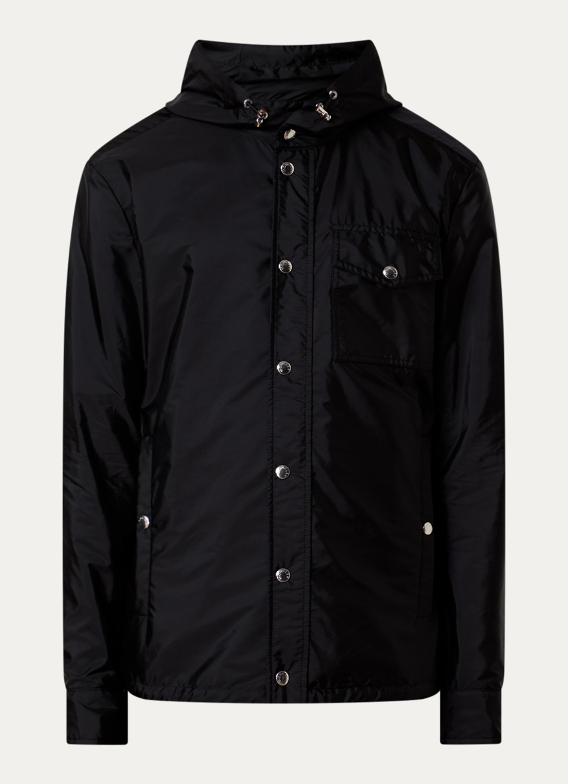 Moncler Duvainne windjack met capuchon en logo - voorkant zwart