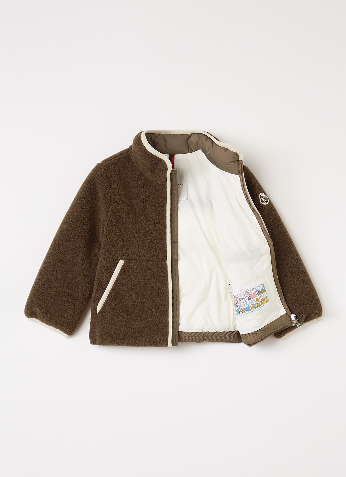 Moncler Duxent gewatteerd jack van teddy - voorkant 3 bruin