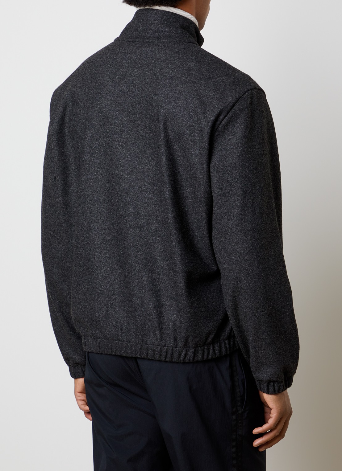 Moncler Edit jack in wolblend met steekzakken - achterkant antraciet