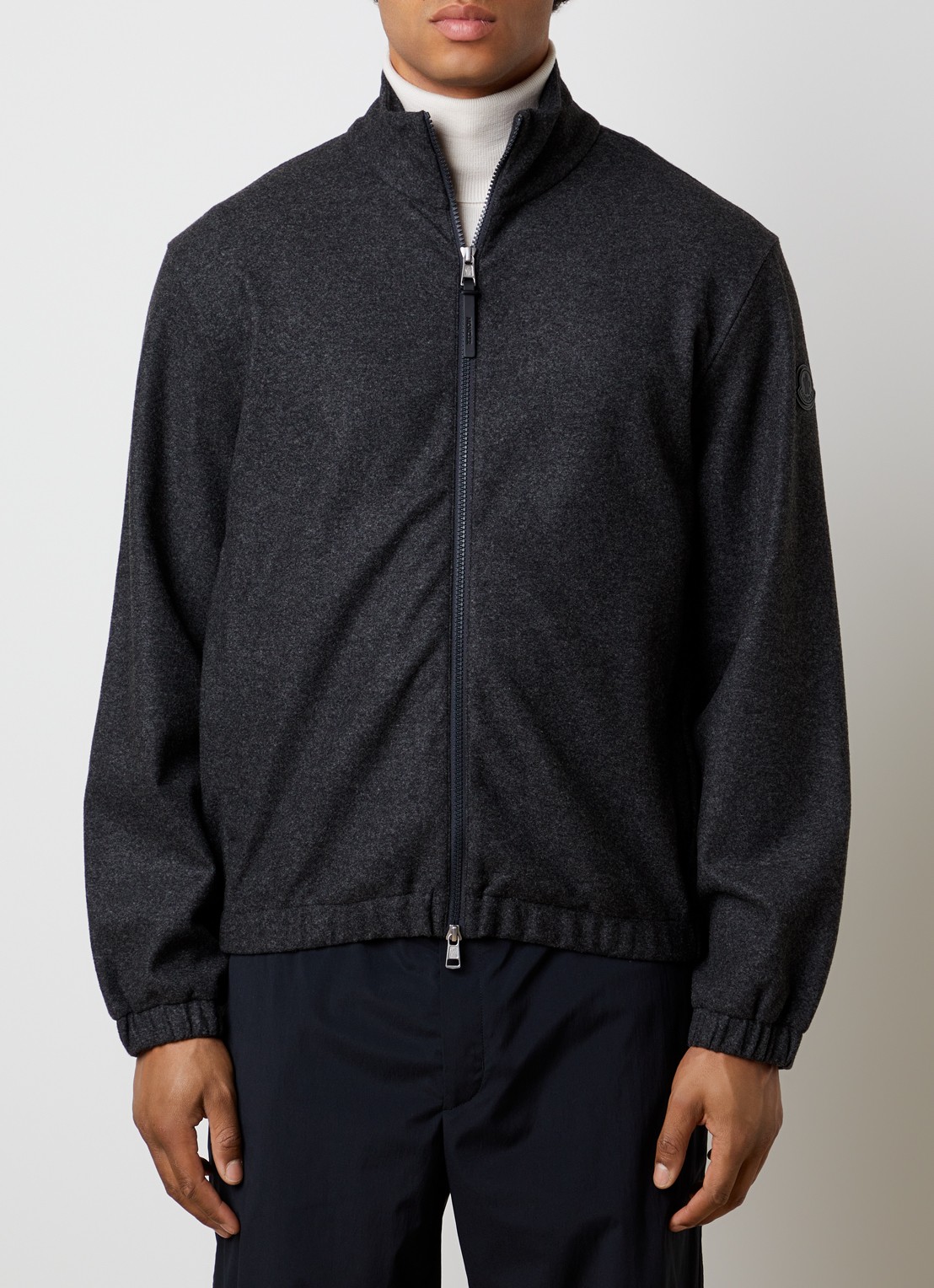 Moncler Edit jack in wolblend met steekzakken - detail 2 antraciet