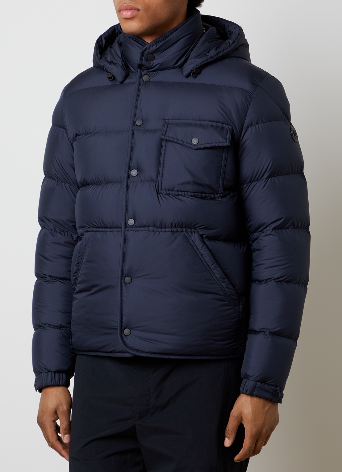 Moncler Edit puffer jack met donsvulling en steekzakken - detail 4 donkerblauw