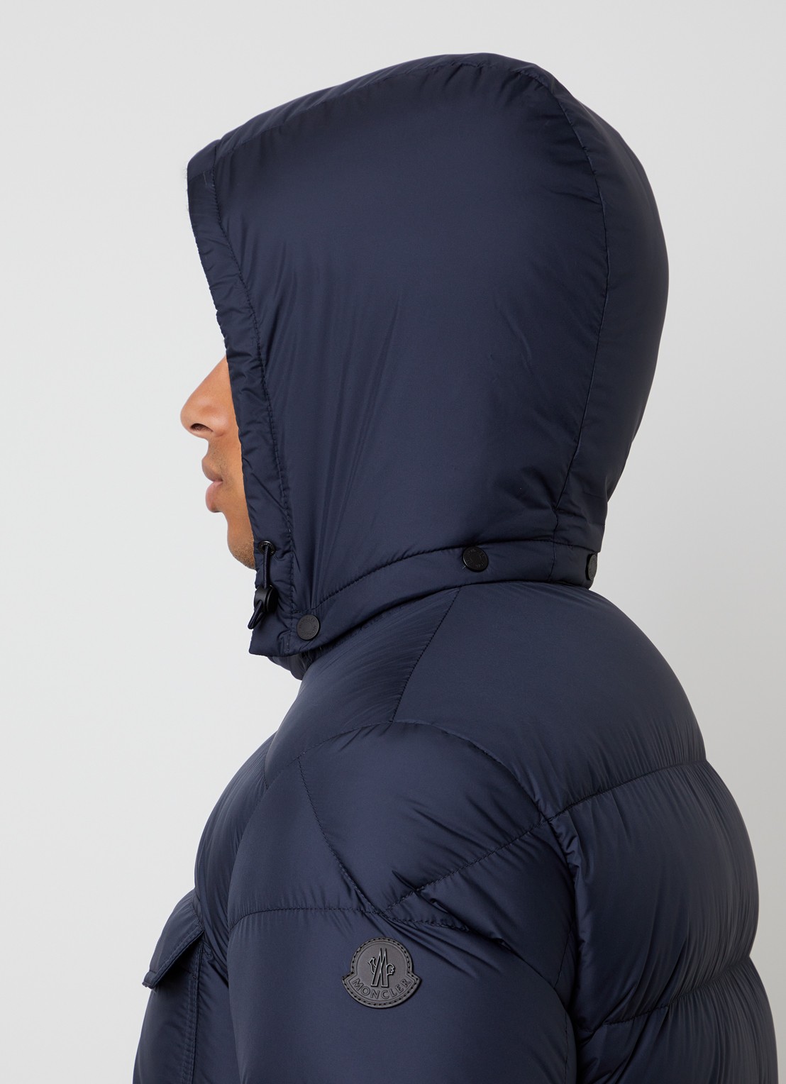 Moncler Edit puffer jack met donsvulling en steekzakken - detail 6 donkerblauw